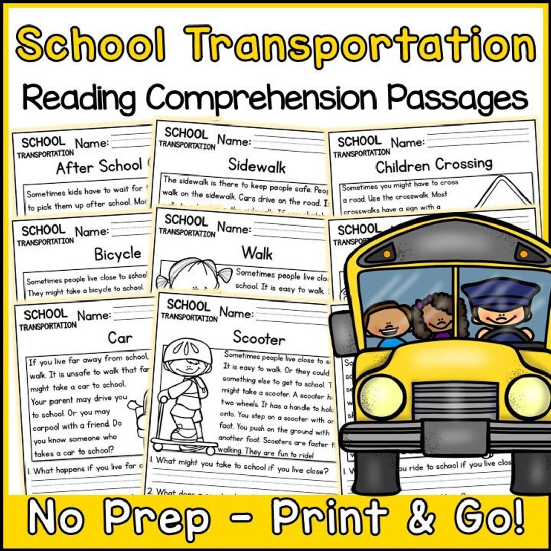 School Transportation Reading Comprehension Passages And Question throughout Transport Comprehension Passage Worksheets