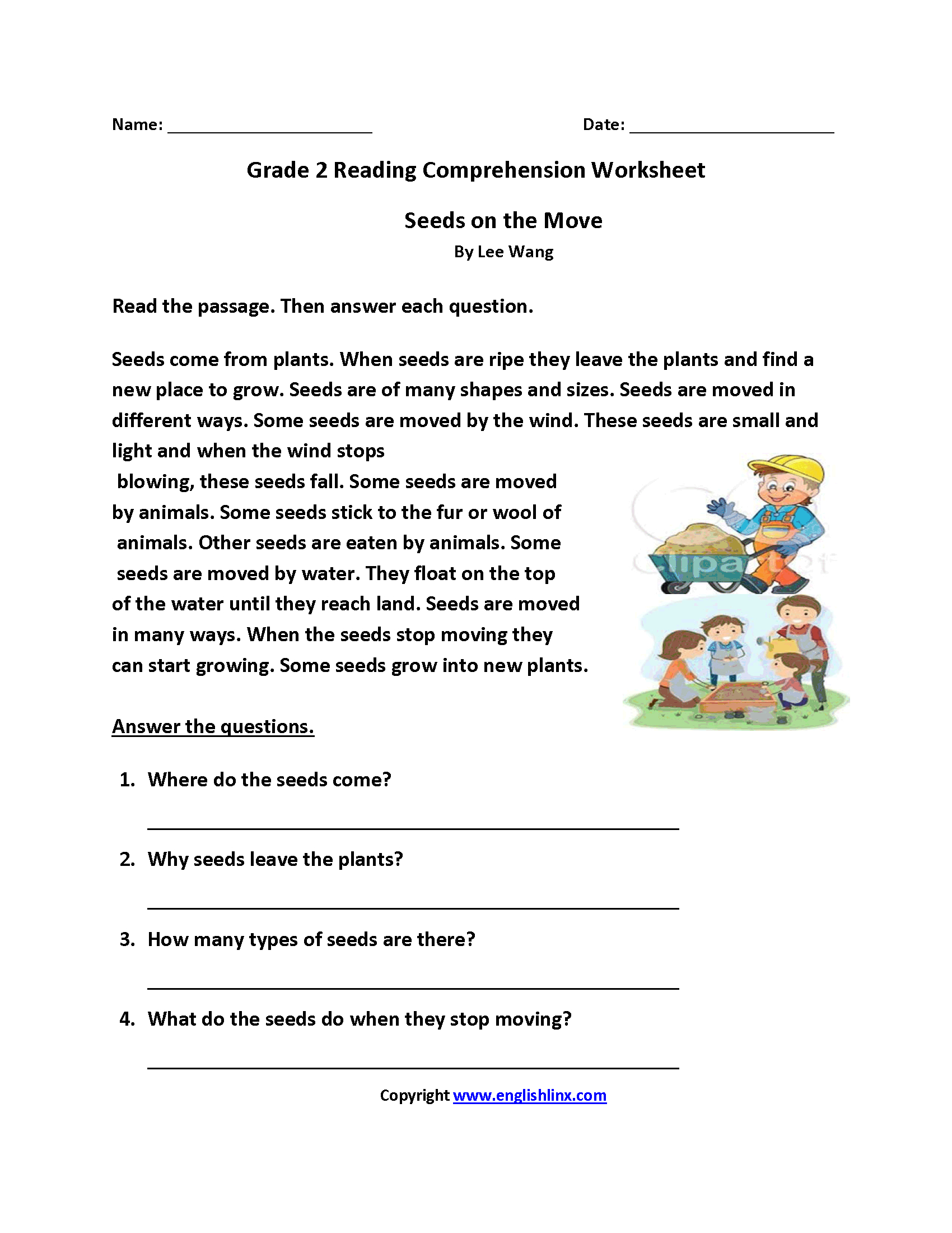 Second Grade Reading Worksheets | Improve Fluency And Vocabulary inside Reading Comprehension Worksheet For Class 2