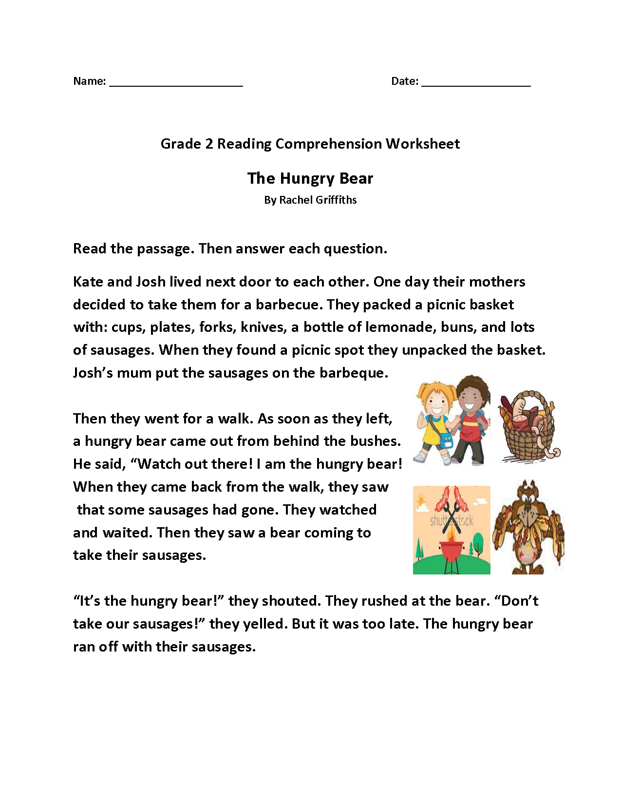 Second Grade Reading Worksheets | Improve Fluency And Vocabulary with Reading Comprehension Worksheets Grade 2