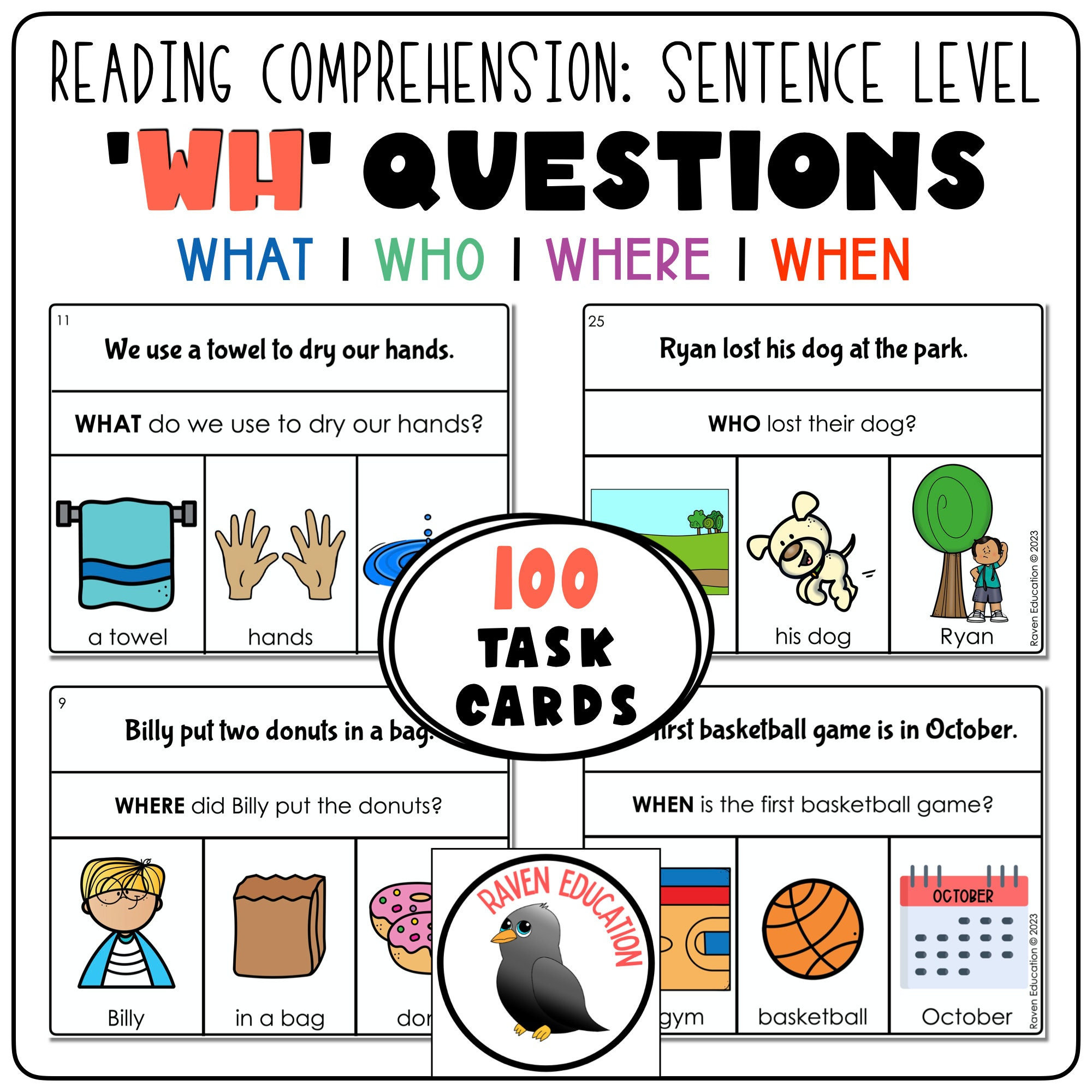Sentence Level Reading Comprehension: Wh-Questions (What / Who throughout Wh Questions Reading Comprehension Worksheet