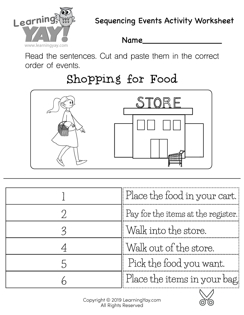 Sequencing Events Activity Worksheet For 1St Grade (Free Printable) in Sequence Of Events Reading Comprehension Worksheets