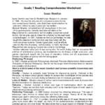 Seventh Grade Reading Worksheets | Vocabulary & Fluency Practice Intended For Newton&#039;s Laws Reading Comprehension Worksheet