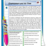 Shakespeare And His Time Reading For…: English Esl Worksheets Pdf Inside Shakespeare Comprehension Worksheets
