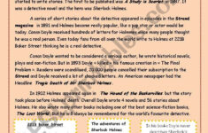 Sherlock Holmes, Presentation, Reading Comprehension, Crosswords inside Sherlock Holmes Reading Comprehension Worksheets