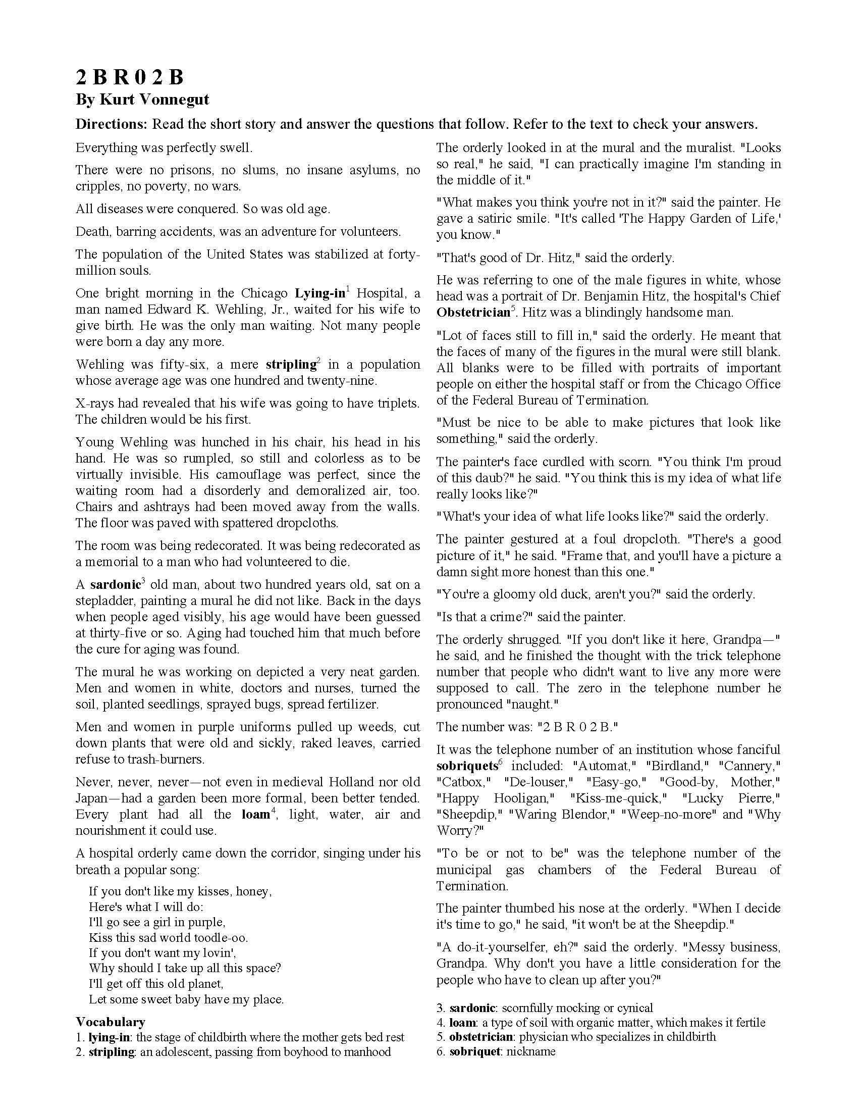 Short Stories With Questions | Ereading Worksheets for Grade 7 Short Story Comprehension Worksheets With Reflective Questions