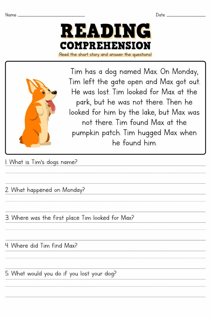 Short Story Reading Comprehension Worksheets inside Short Story Reading Comprehension Worksheet