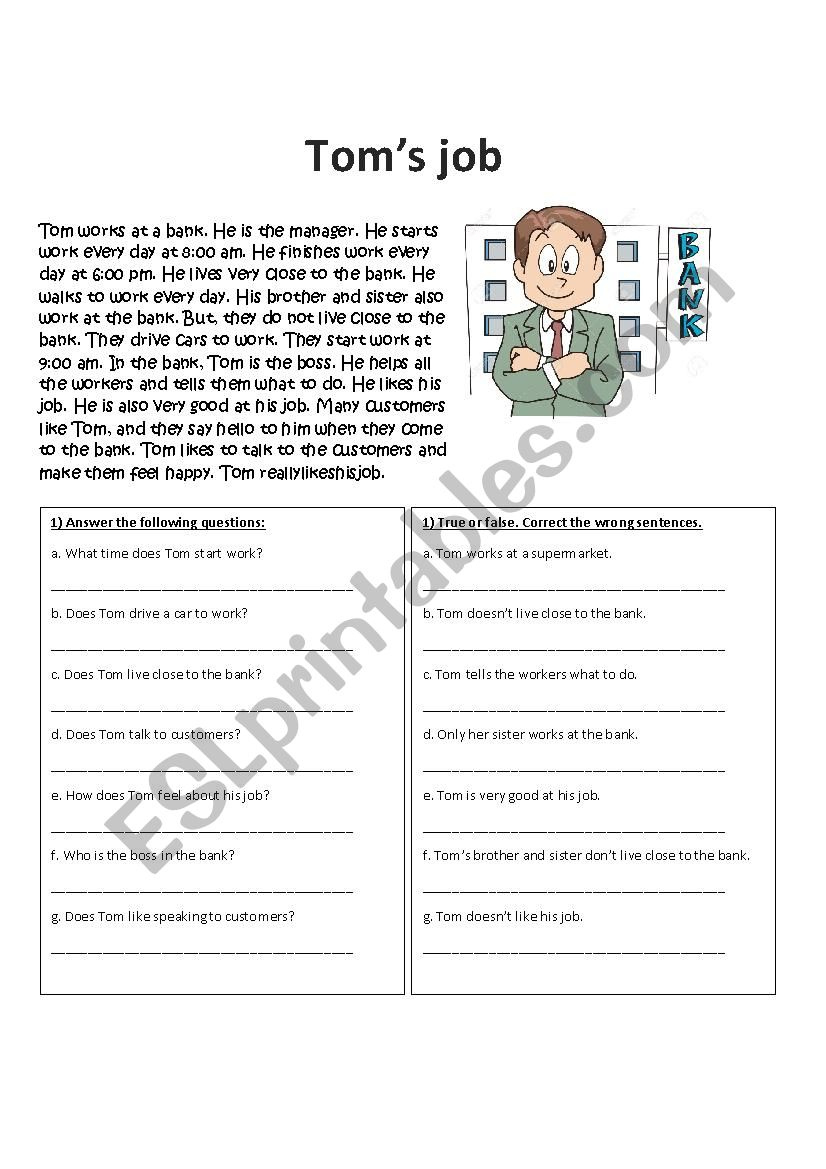 Simple Present - Reading - Esl Worksheetcarolinaescobarliz pertaining to Present Simple Reading Worksheets