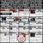 Solar System Reading Passages | Planets Reading Comprehension Pertaining To Solar System Reading Comprehension Worksheets High School