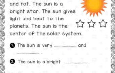 Space Comprehension For Kids pertaining to Sun Reading Comprehension Worksheets