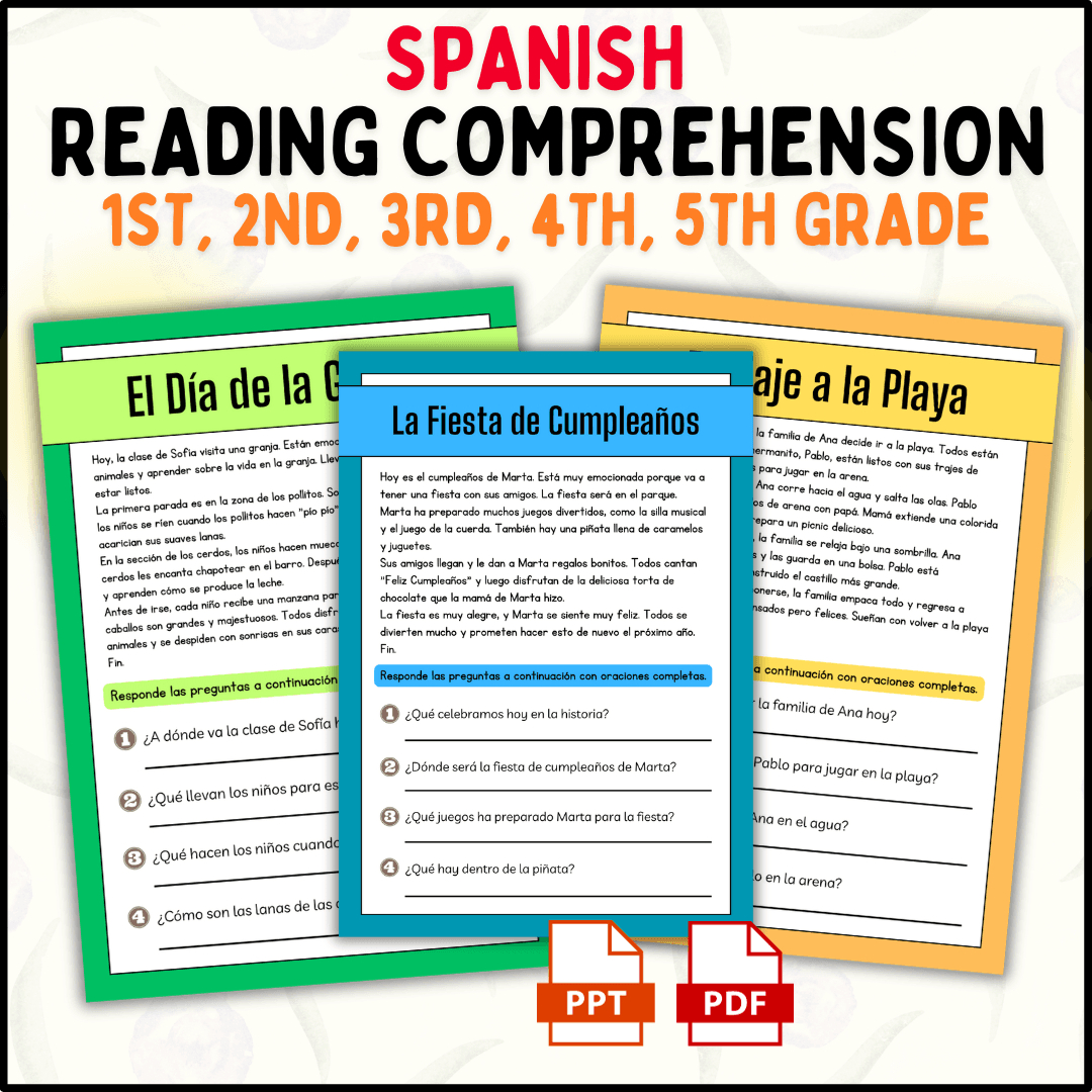 Spanish Reading Comprehension Passages For 1St To 5Th Grade | Pdf inside 3rd Grade Spanish Reading Comprehension Worksheets