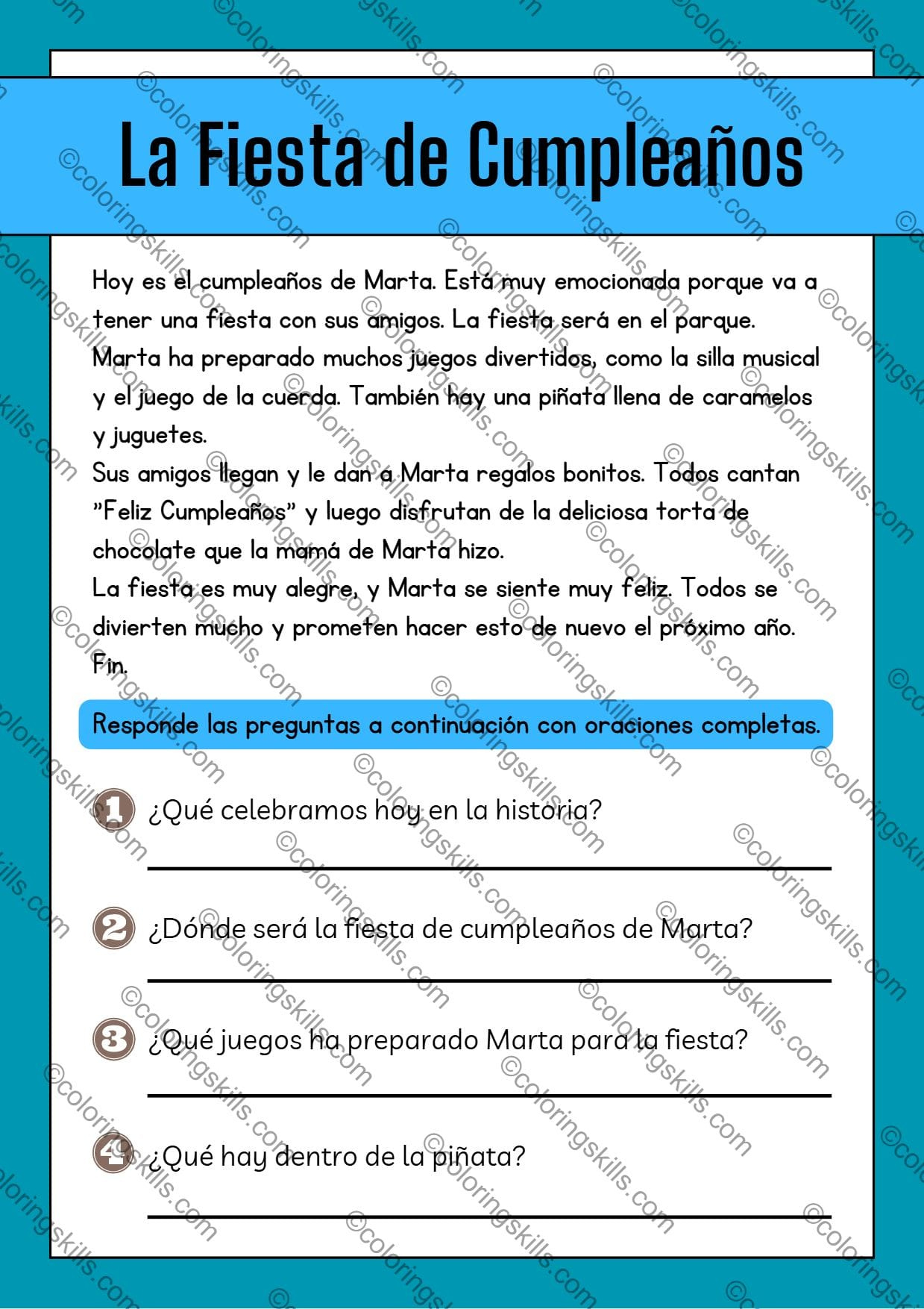 Spanish Reading Comprehension Passages For 1St To 5Th Grade | Pdf intended for Spanish Reading Comprehension Practice Worksheets