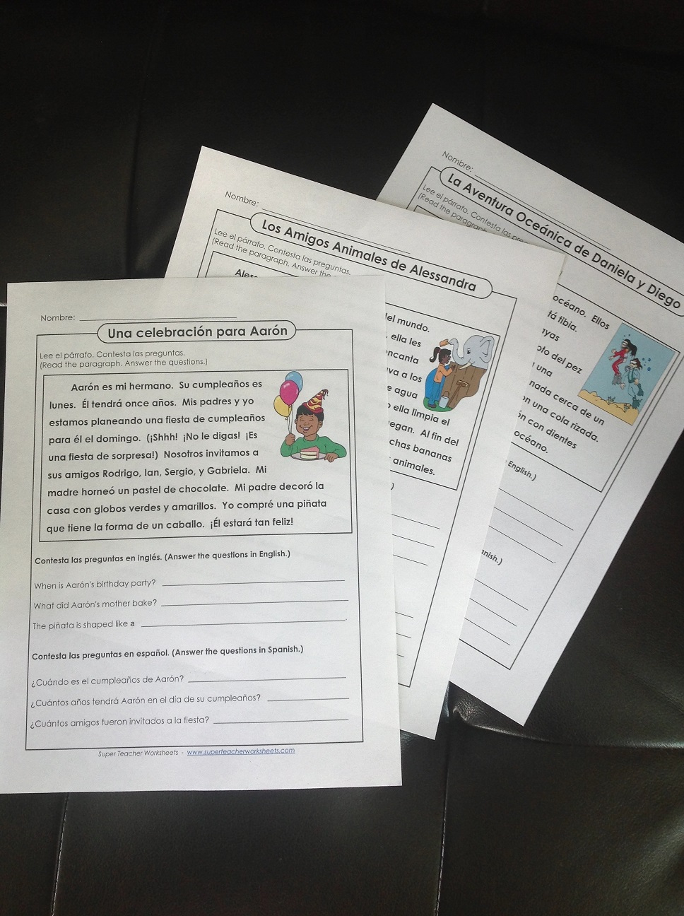 Spanish Reading Passages inside Free Reading Comprehension Worksheets in Spanish