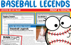 Spring Baseball Close Reading Comprehension Passages &amp; Questions with Baseball Passage Reading Comprehension Worksheets
