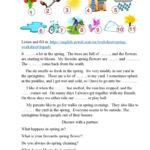 Spring. Listening And Reading. Gener…: English Esl Worksheets Pdf Intended For Spring Reading Comprehension Worksheets