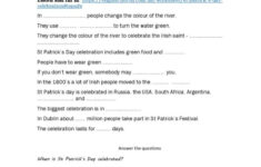 St. Patrick'S Day Listening And Read…: English Esl Worksheets Pdf regarding Free St Patrick&amp;#039;s Day Reading Comprehension Worksheets