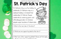 St. Patrick'S Day Main Idea Freebie - Missing Tooth Grins inside St Patricks Day Reading Comprehension Worksheets Free
