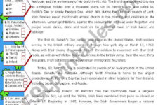 St. Patrick´s Day Set (2) - Reading Comprehension - Esl Worksheet with regard to St Patrick&amp;#039;s Day Reading Comprehension Worksheets