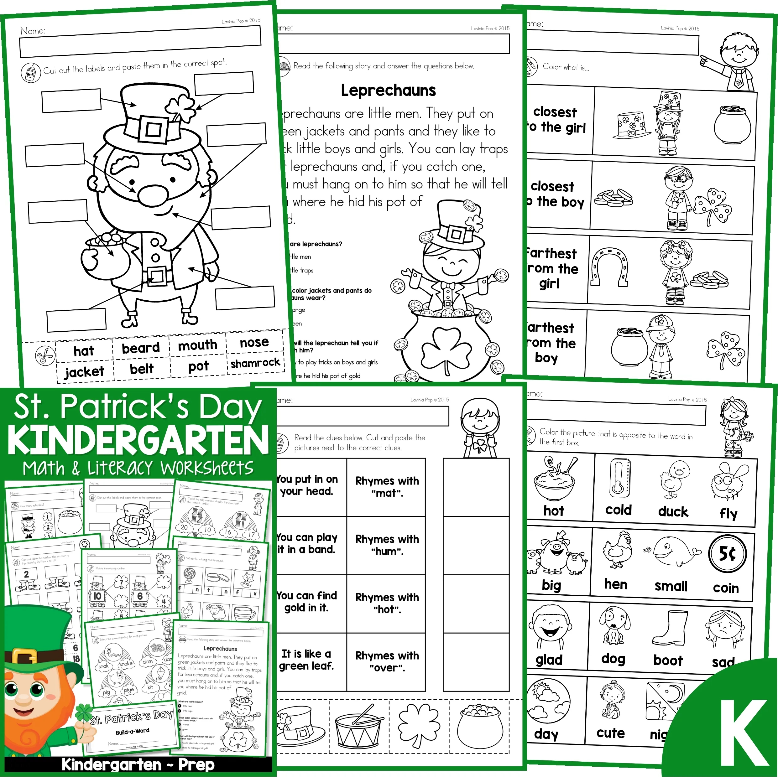 St. Patrick&amp;#039;S Day Worksheets And Activities For Kindergarten - In for Free St Patrick&amp;amp;#039;s Day Reading Comprehension Worksheets