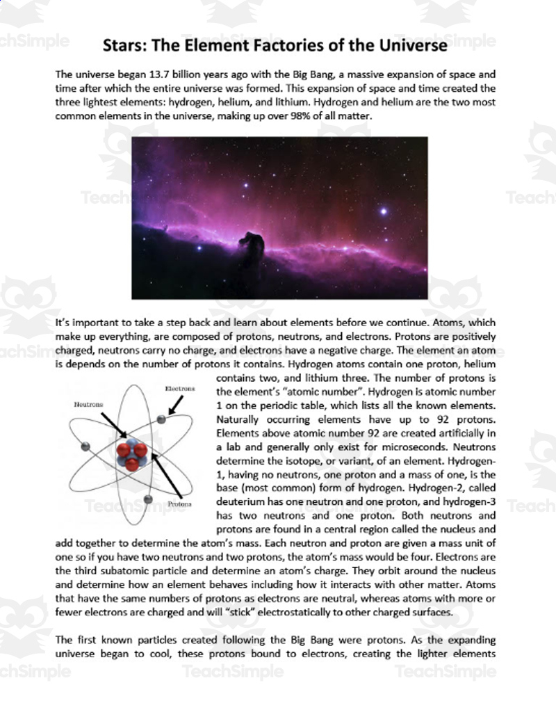 Stars Reading Comprehension Articleteach Simple within Reading Comprehension Constellations Worksheets