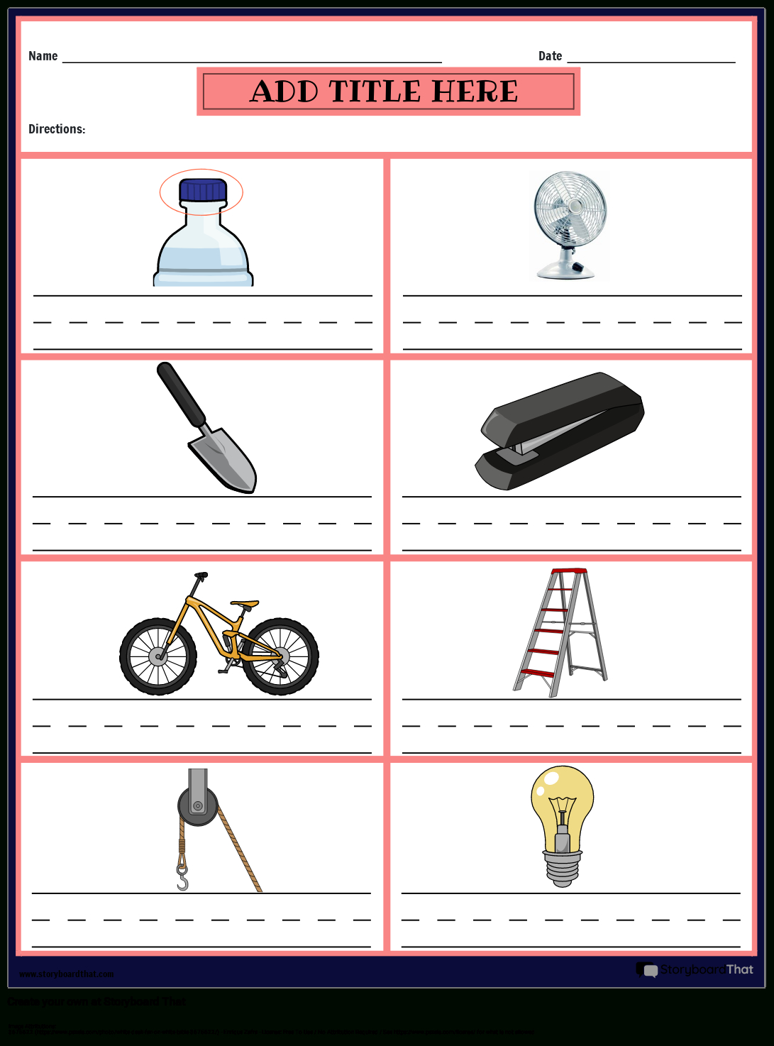 Storyboard That: Free Simple Machines Worksheets intended for Simple Machines Reading Comprehension Worksheets