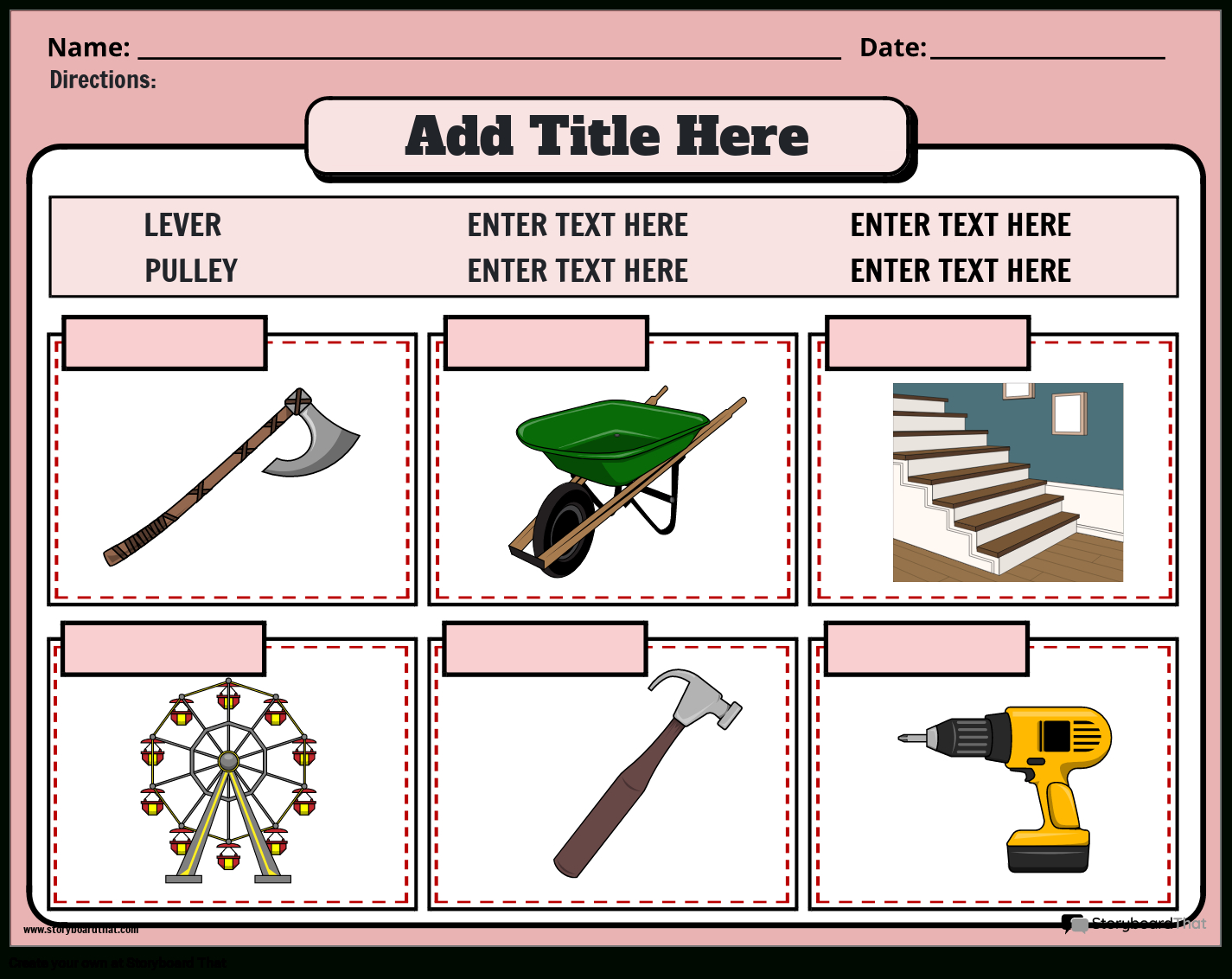Storyboard That: Free Simple Machines Worksheets within Simple Machines Reading Comprehension Worksheets