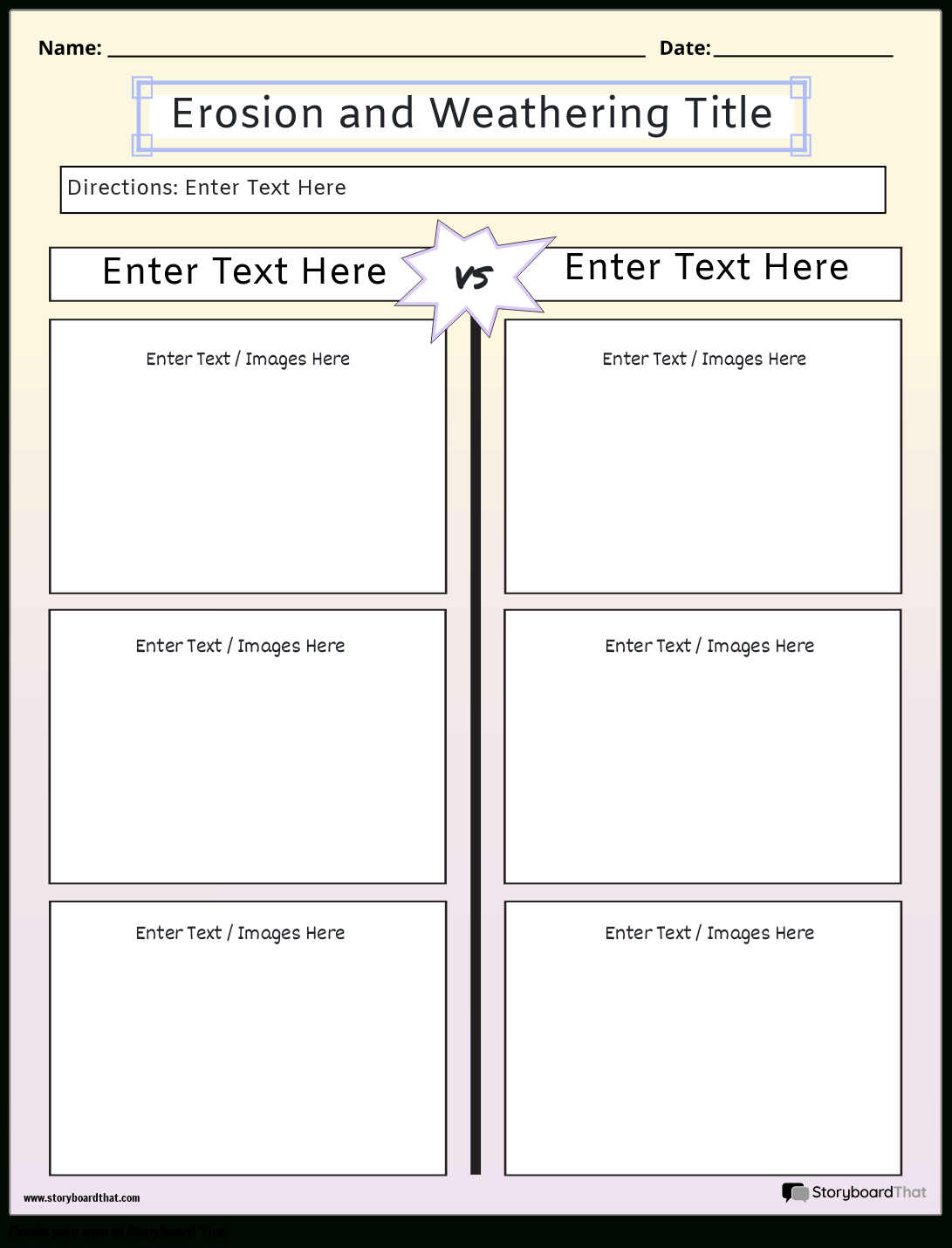 Storyboard That: Free Weathering Worksheets pertaining to Weathering And Erosion Reading Comprehension Worksheets