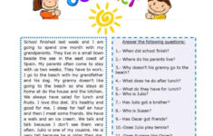 Summer Reading Reading For Detail (D…: English Esl Worksheets Pdf with Esl Reading Comprehension Worksheet