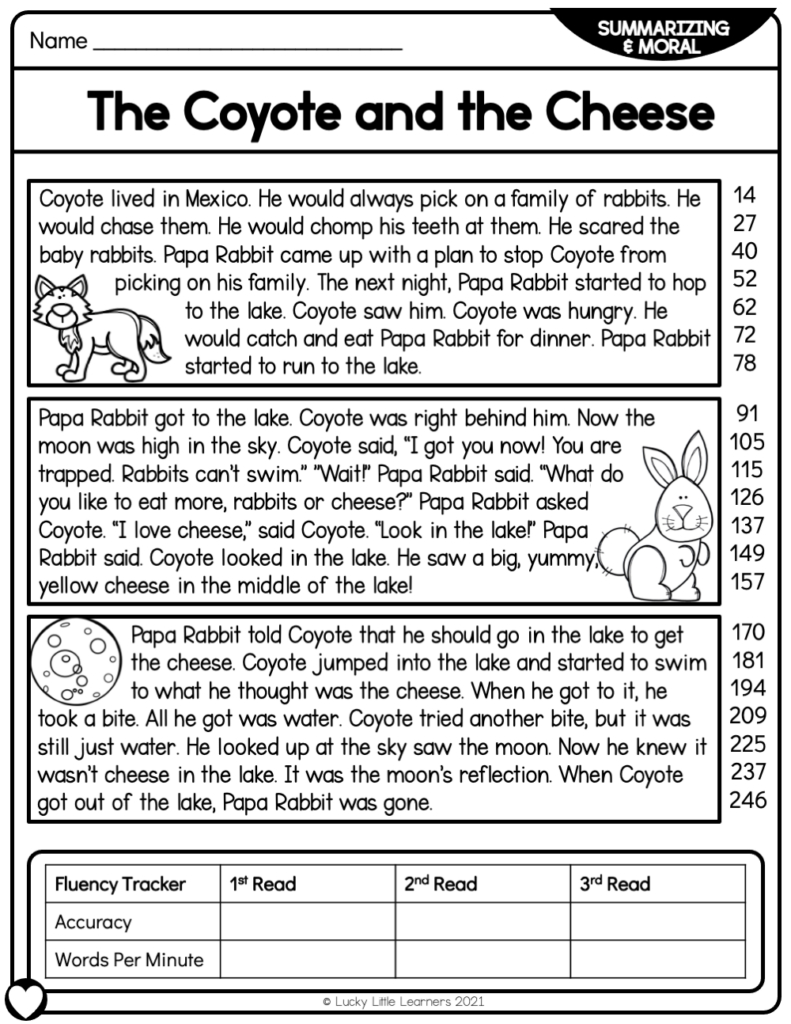 Teaching Summarizing With Fiction - Lucky Little Learners pertaining to Summarizing Reading Comprehension Worksheet