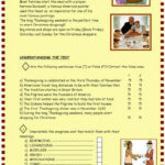 Thanksgiving : Reading For Pre  Inte…: English Esl Worksheets Pdf Pertaining To Literature Reading Comprehension Worksheets Pre Intermediate
