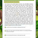 The Amazon Rainforest Reading Comprehension English Worksheet For With Rainforest Reading Comprehension Worksheets