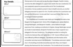 The Constitutional Convention Reading Packet inside Constitution Reading Comprehension Worksheet