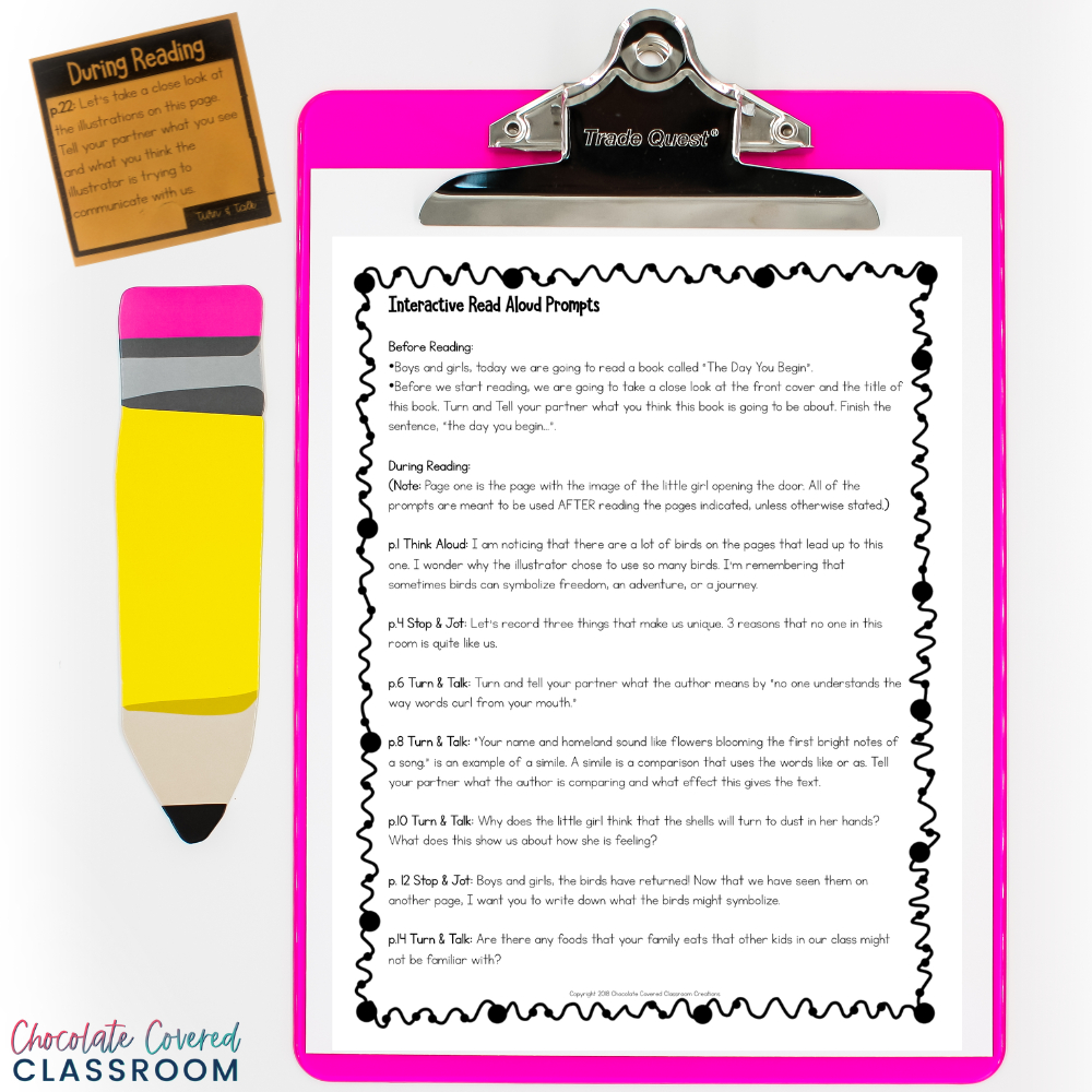 The Day You Begin - 3 Awesome Back To School Reading Activities regarding Grade 5 Reading Comprehension Worksheets the Day You Begin
