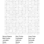 The Dust Bowl Word Search   Wordmint With Dust Bowl Reading Comprehension Worksheets