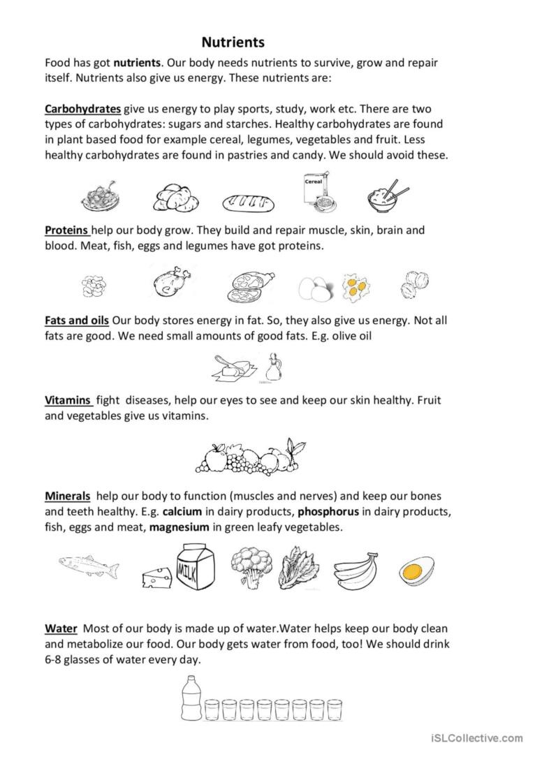 The Food Pyramid And Nutrients: English Esl Worksheets Pdf &amp;amp; Doc intended for Healthy Food Pyramid Reading Comprehension Worksheets