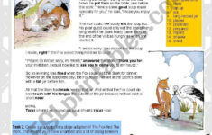 The Fox And The Stork (Aesop Fable+Short Playscript) - Esl intended for Playscript Comprehension Worksheets