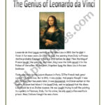 The Genius Of Leonardo Da Vinci   Esl Worksheetsalaskas1 Regarding Leonardo Da Vinci Reading Comprehension Worksheet