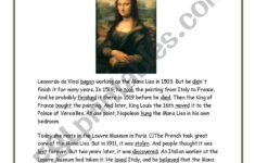 The Genius Of Leonardo Da Vinci - Esl Worksheetsalaskas1 regarding Leonardo Da Vinci Reading Comprehension Worksheet