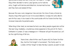 The Legend Of King Arthur Reading Fo…: English Esl Worksheets Pdf with King Arthur Story Comprehension Worksheets