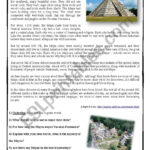 The Mayan Mystery   Reading   Esl Worksheetdany.faryas86 In Mayan Reading Comprehension Worksheet
