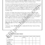 The New Year Reading Comprehension 2 Pages   Esl Worksheetshigoco With Regard To New Year'S Reading Comprehension Worksheets