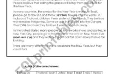 The New Year-Reading Comprehension-2 Pages – Esl Worksheetshigoco with regard to New Year'S Reading Comprehension Worksheets