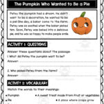 The Pumpkin Who Wanted To Be A Pie Reading Passage   Halloween Reading With Pumpkin Reading Comprehension Worksheet