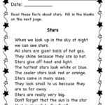 The Stars Reading Comprehension For 1St Gradescience And Steam Intended For Grade 1 Newcomer Reading Comprehension Worksheets