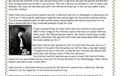 The Story Of Helen Kellar Reading Fo…: English Esl Worksheets Pdf intended for Roaring Twenties Reading Comprehension Worksheets