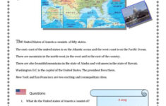 The United States Of America - Basic…: English Esl Worksheets Pdf in United States Reading Comprehension Worksheets