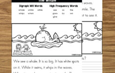 The Whale: Digraph Wh Quick Reading Fluency & Comprehension regarding Wh Reading Comprehension Worksheet
