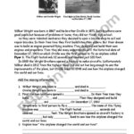 The Wright Brothers   Esl Worksheetronit85 Inside Free Wright Brothers Reading Comprehension Worksheet