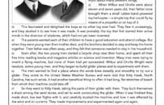 The Wright Brothers, Pioneers Of Flight- History Reading Passage throughout Free Wright Brothers Reading Comprehension Worksheet