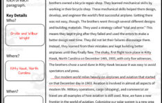 The Wright Brothers Reading Packet - 5Th Grade Teks with Wright Brothers Reading Comprehension Worksheet