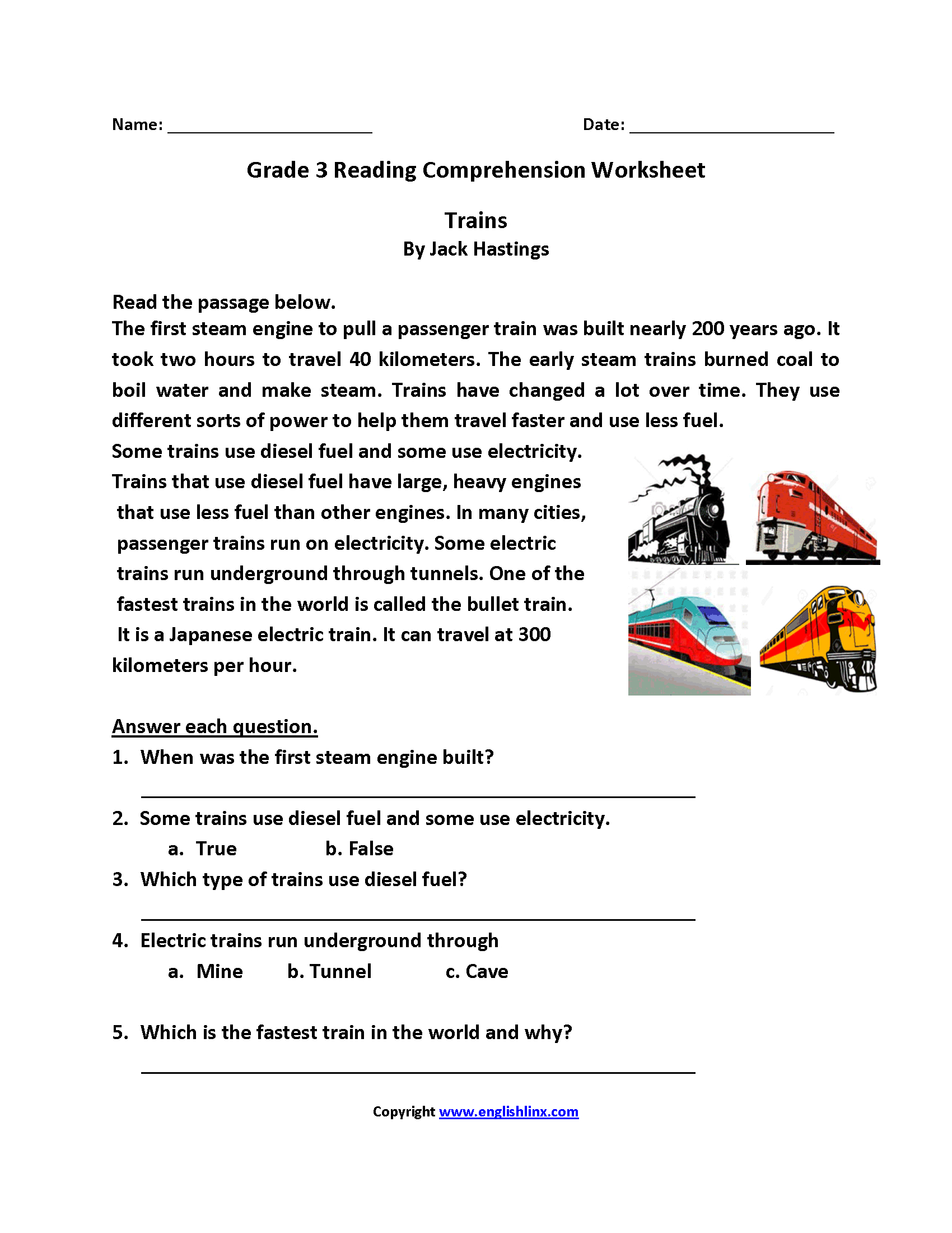 Third Grade Reading Worksheets | Improve Fluency &amp;amp; Vocabulary regarding Reading Comprehension Worksheet For Year 3